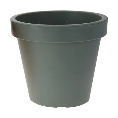 Obrázok produktu pre Okrúhly zelený plastový kvetináč 20 x 18 cm