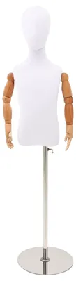 Imagen del producto de vidaXL Maniquí ajustable de 120-150 cm con base, unisex, de polipropileno, color blanco