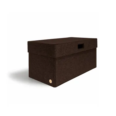 Produktbild von Aufbewahrungsbox CLASSIC Filz 32 x 68 x 30 cm mit Deckel in dunkelbraun meliert