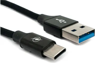 Produktbild von SYSTEM-S USB 3.1 Kabel 1 m Typ C Stecker zu 3.0 Typ A Stecker geflochten Schwarz