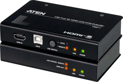 Zdjęcie produktu dla ATEN CE801, Nadajnik i transceiver AV, Przewodowa, 100 m, Cat6, Cat6a, 3840 x 2160 px, 60 Hz