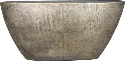 Produktbild von INNA-Glas Schiffchen Keramik Schale mit Maserung, Gold, 73x17x36 cm - Blumenschale