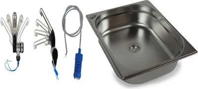 Image de Evier inox 325x265x100 mm Camping Evier lavabo +robinet+pompe