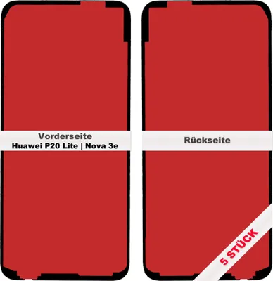 Produktbild von 5x Huawei P20 Lite | Nova 3e Akkudeckel Klebefolie Kleber Backcover Rahmen Adhesive Batterie Glue