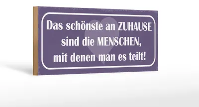 Produktbild von Holzschild Spruch 27x10cm das schönste an Zuhause sind