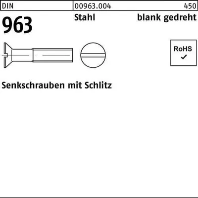 Produktbild von Reyher  Senkschrauben DIN 963 Stahl M 1,6 x 16 blank (100 Stück)