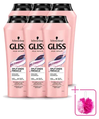 Productafbeelding van 6 x Schwarzkopf Gliss Shampoo voor beschadigd haar, "Split Hair Miracle" - 250 ml - Voordelige verpakking - 6 stuks