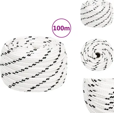 Productafbeelding van vidaXL Werkkoord, wit, 18 mm, 100 meter, polyester - Touwen