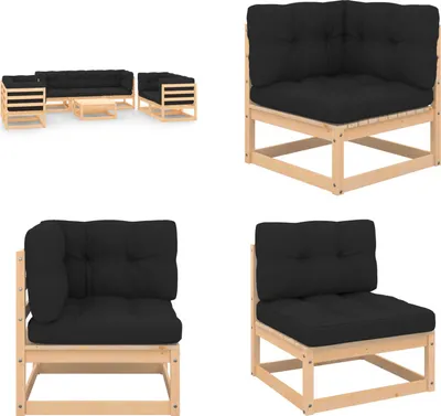 Produktbild von vidaXL 8 tlg. Garten Lounge Set mit Kissen Massivholz Kiefer - Gartenmöbel Set - Gartenmöbel Sets - Gartengarnitur - Gartengarnituren
