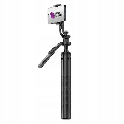 Zdjęcie produktu dla Selfie Stick z czteronożnym statywem dla smartfonów i kamer Bluetooth Kijek do Telefonu +Pilot Spacetronik SR-ROLLPIX02
