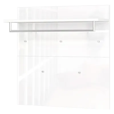 Produktbild von Garderobenpaneel mit Glasfront weiß GENEVA-01