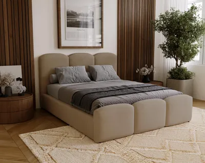 Produktbild von Bett 180x200 cm Capri mit Bettkasten - Polsterbett, Lattenrost, Samtstoff Braun (Magic Velvet 2206)