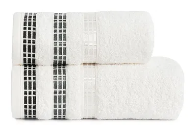Produktbild von Handtuch, Badetuch, Baumwolle, elegante Bordüre, Luxury 50x90 Weiß