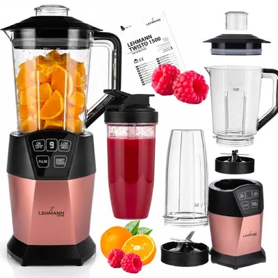 Zdjęcie produktu dla Blender kielichowy LEHMANN TWISTO LHOBL-1015 Mocny z Tritanu Kruszy lód 1.5L + Bidon 0.8L personalny