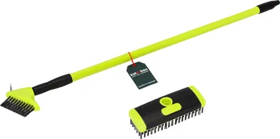 Produktbild von KOTARBAU® Set Fugenbürste  für Pflastersteine + Besen mit Teleskopstiel 80-140 cm Stahlbürste Fugenreiniger Fugenkratzer Unkrautbürste Drahtbürste Reinigungsbürsten für Moos und Unkraut Unkrautentfern