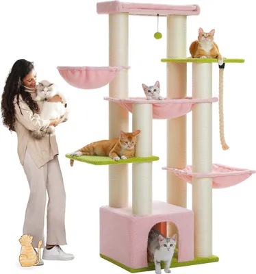 Produktbild von Purpurra Kratzbaum Extra-Dick Stämme XXL Stabil für Grosse Katzen, 114/170 cm