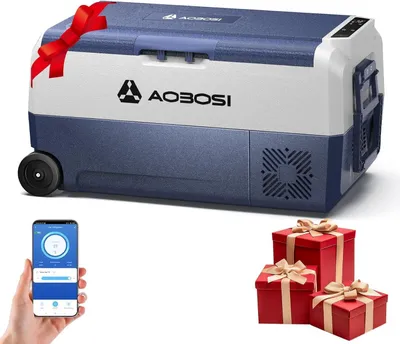 Immagine prodotto di Frigorifero portatile a compressore, capacità 36 litri, 12 V / 230 V, con controllo tramite app, da -20 °C a 20 °C, ideale per campeggio, auto, camper, barche e viaggi in auto