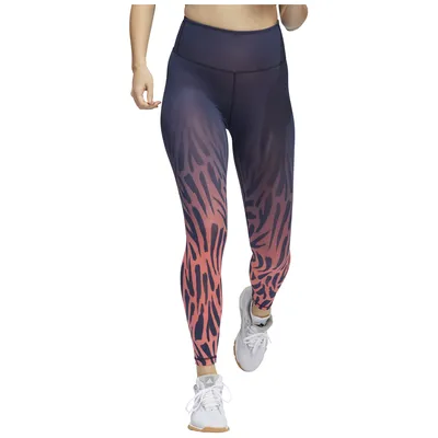 Produktbild von Leggings für Damen adidas Opt Fierce 7/8T L Dunkelblau / Rot