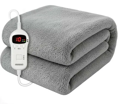 Obrázek produktu pro Vyhřívaná deka, šedý fleece, 180x130cm, 10 úrovní vyhřívání