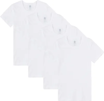 Produktbild von Sanetta Jungen T-Shirt, 4er Pack - Unterhemd, Basic, Organic Baumwolle Weiß 176