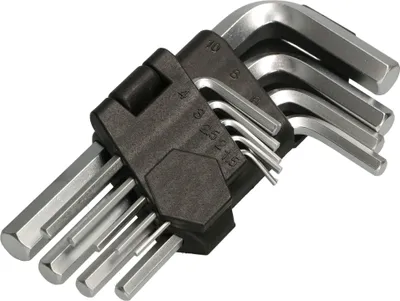 Image de KOTARBAU® Jeu de 9 clés Allen courtes 1,5-10 mm Acier au chrome vanadium Clé Allen