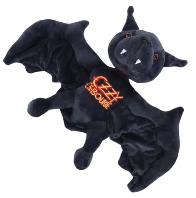 Image de Peluche chauve-souris noire de collection, adorable peluche toute douce avec des broderies dorées, pour les fans de rock, magnétique