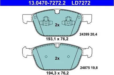 Zdjęcie produktu dla Klocki Hamulcowe Volvo Przód Xc60/Xc90 2,0-3,2 02-17 Ceramic