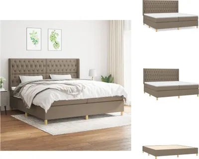 Produktbild von vidaXL Boxspringbett mit Matratze Taupe 200x200 cm Stoff -  Betten & Bettgestelle