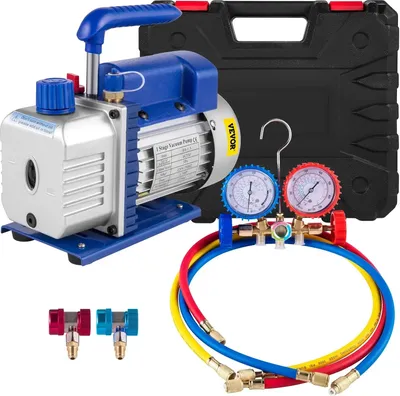 Produktbild von VEVOR Vakuumpumpe, mehrere Durchflussraten, langlebige Leistungsoptionen, 4CFM 1-3 PS Manometer, EU