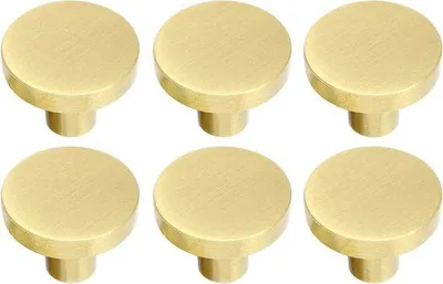 Image de Boutons en métal massif de 20 mm x 25 mm pour tiroirs, armoires et surfaces de rangement - lot de 6