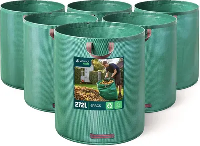 Immagine prodotto di Set XXL di 6 sacchi per rifiuti da giardino, realizzati in resistente e durevole polipropilene