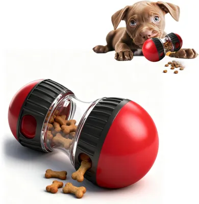 Produktbild von Futterspielzeug für Katzen, Futterautomat für Hunde, Intelligenzspielzeug für Hunde, Futterautomat zur Verbesserung der Verdauung, interaktiv und anregend, Leckerli-Futterautomat, Futterautomat zur langsamen Fütterung