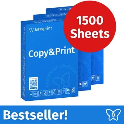 Immagine prodotto di NUOVO: Easyprint Carta per stampanti e fotocopie 1500 fogli 3 x 500 A4 Premium Bianco brillante CIE 160 Vincitrice del test Certificata PEFC