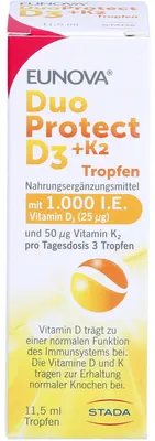 Zdjęcie produktu dla Krople EUNOVA DuoProtect D3 + K2, roztwór 11,5 ml