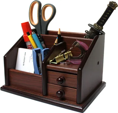 Produktbild von Schreibtischorganizer Schreibtischständer Stifthalter mit Schublade XD5039
