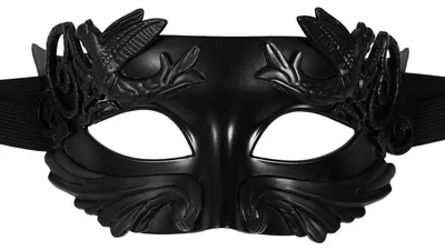Venezianische Maske, schwarz, 17,5 x 10 cm, für Maskenball