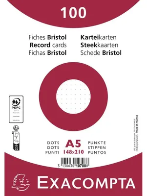 Produktbild von Karteikarten A5 dots 100St/Pkg weiß