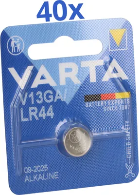Image de 40x Varta Pile bouton Electronics V 13 GA / A76 / LR 44 Alcaline 1,5 V 1 blister