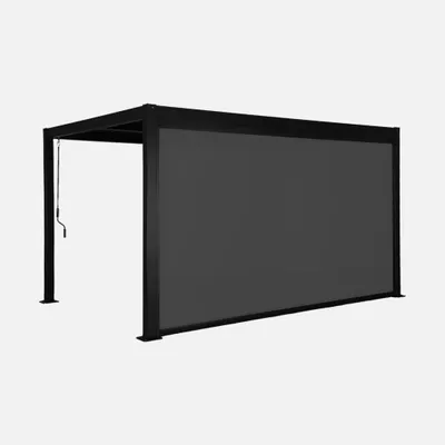 Produktbild von sweeek - Pergola mit Lamellendach Palace 3x4m + Markise 4m - Schwarz