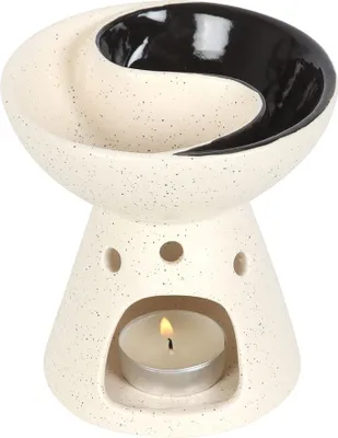 Image de Something Different - Brûleur à huile, Yin et Yang SD6622 (Taille unique) (Couleur crème/noir)