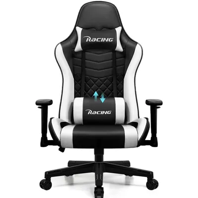 Produktbild von Aiibot Gaming Stuhl Bürostuhl Ergonomisch Schreibtischstuhl Bürostuhl 150 kg belastbarkeit，Drehstuhl mit Verstellbarer Kopfstütze und Lordosenstütze