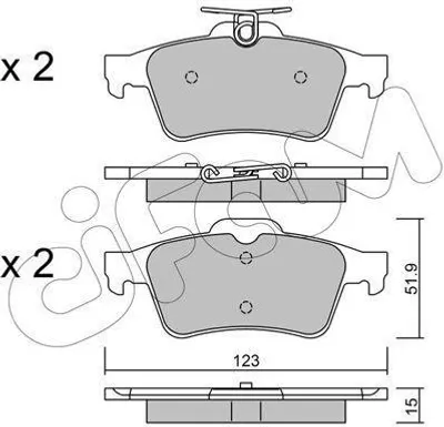 Produktbild von CIFAM Bremsbeläge Satz Hinten Bremsklötze für FORD FOCUS III Turnier 822-337-3