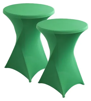 Produktbild von Stretch Stehtisch Hussen Elasthan Bartischhussen Grün 2er Set Ø 60-65 cm