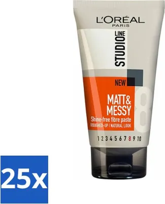 Immagine prodotto di L'Oréal Studio Line Matt & Messy Zero Shine pasta in fibra 150 ml - confezione risparmio - 25 pezzi