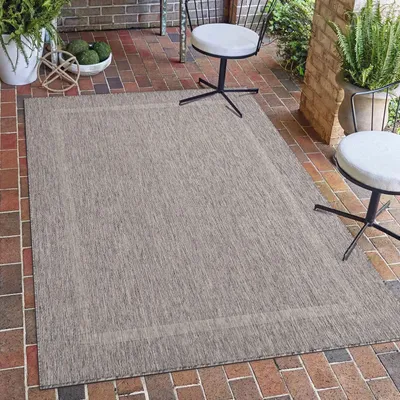 Immagine prodotto di Carpetsale24 Tappeto Interno Esterno Tessitura Piatta Look Sisal con Bordo Impermeabile per Cucina Terrazza Soggiorno, Dimensioni: 240x340 cm