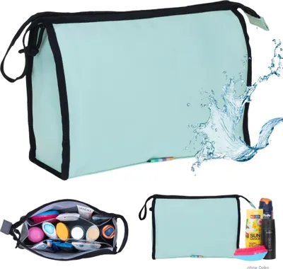 Produktbild von Kulturtasche groß aus Plane Damen Herren Elephant Washbag Kosmetikbeutel Sport Reise Sauna Outdoor Tasche wasserfest Hydro Classic 12817 Mint Grün 7
