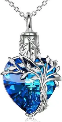 Productafbeelding van Luxe ashangertje met 55 cm ketting, geschikt voor as, haar of parfum - Herdenkingssieraad met asvulling en opbergzakje