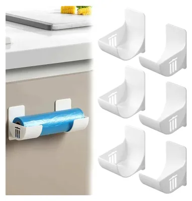 Produktbild von 6 Stück Wandmontierte Müllbeutelhalter, Aufbewahrungsbox für Müllsäcke, Organizer für Küchenzubehör und Ordnungssystem