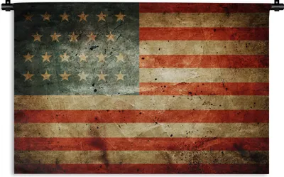 Produktbild von MuchoWow® Wandteppich Wandbehang Flagge - Vintage - USA 60x40 cm Tapisserie Dekoration Wandtuch - Wanddekorationen