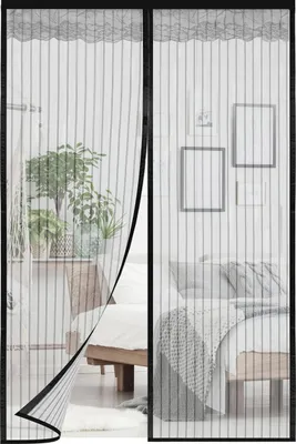 Obrázek produktu pro Jayseuw 120 x 240 cm magnetická zástěna proti hmyzu pro dřevěné, železné a hliníkové dveře a balkony. Snadná instalace černá